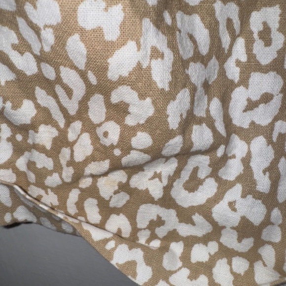J Crew Pants Womens Linen Cotton Leopard Drawstring Beige Brown Pleats Size 10 - Picture 4 of 6